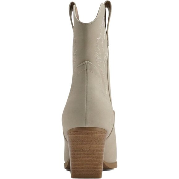 Blazing Ankle Boot Women Cream Pointe Toe  Low Heel - Picture 2 of 5